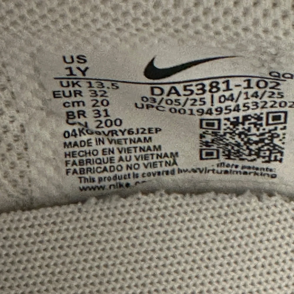 Nike Unisex Toddler Court Legacy Low White Casual Sneaker Youth 1Y 2Y 3Y NEW